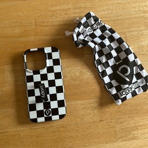 Loopy black & white checkered phone case
